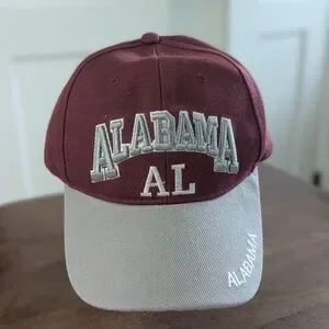 Alabama University Roll Tide Hat Cap Great Used Cond Velcro Closure Big Red