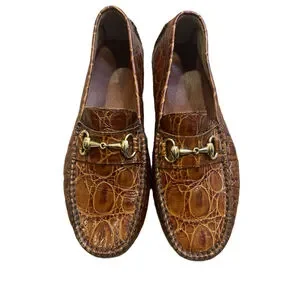 Aldo Brue Botticelli Fast Track Crocodile Leather Drivers Shoes - Size 8 3374