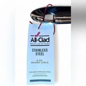 All-Clad T104 18/10 Stainless Steel 6-oz Round Ladle 14.5" New