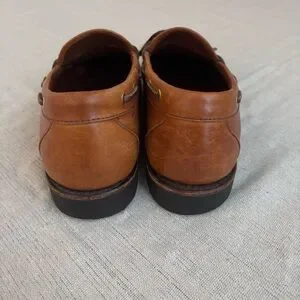Allen Edmonds Vermont Boat Shoes Brown Leather Moc Toe Loafers Lace Men Size 11