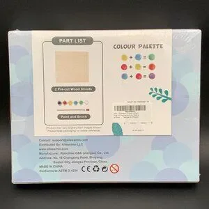 Allessimo Create & Paint Kit Tank 47 Pieces Kids Craft Set 5+ Wood Sheets Brush