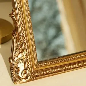 ALTAR’D STATE Gold Tone Ornate Mirror Framed Easel Style 10 X 8 Inches