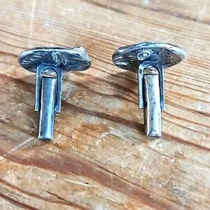 Alva Studios Silvertone Roman Caesar Cufflinks