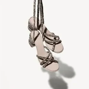 Amambaih Isabella Strappy Cotton Sandals