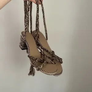 Amambaih Isabella Strappy Cotton Sandals