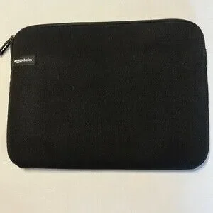 AMAZON BASICS Black Laptop Sleeve Case Top Loading Zip Up Slim Design Neoprene