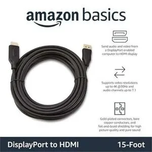 Amazon Basics DisplayPort To HDMI Display Cable Uni-Directional