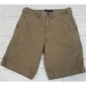 American Eagle Active Flex Classic Shorts Mens Size 28 Tan Brown Pockets Preppy
