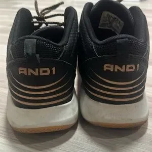 AND1 Mens Size 11 Black Gold Thread Basketball Shoes