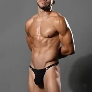 Andrew Christian Low Cut Ring Thong Large Black
