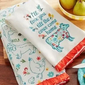 Animals Kitchen Towels Set of 2 The Pioneer Woman Cottage Core Cows