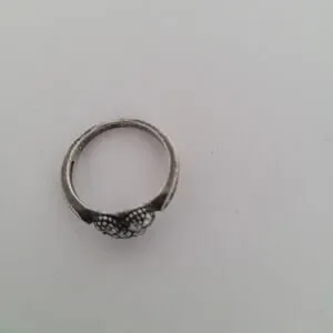 Anna Sui SV925 Heart Ring Zirconia & Marcasite Sterling Silver Size 7 55mm