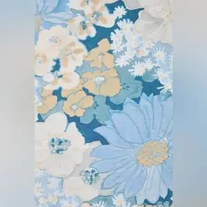 Anthropologie Blue Daisy Wallpaper NWT Floral Soft Pastel Watercolor