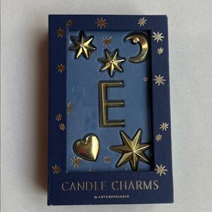 Anthropologie Gold Star And Moon Candle Charms