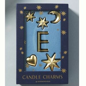 Anthropologie Gold Star and Moon Candle Charms