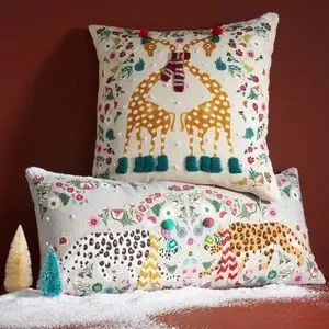 Anthropologie Holiday Cheetah Pillow Collectible