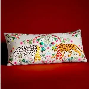 Anthropologie Holiday Cheetah pillow collectible