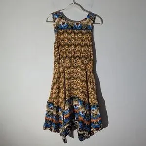 Anthropologie Maeve Imogen Mini Daisy Sleeveless Handkerchief Midi Dress