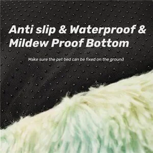 Anti Anxiety Round Fluffy Plush Faux Fur Warm Washable Dog Bed & Cat Bed