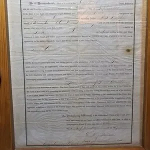 Antique 1887 Certificate Of Citizenship State Of Iowa American Memorabilia