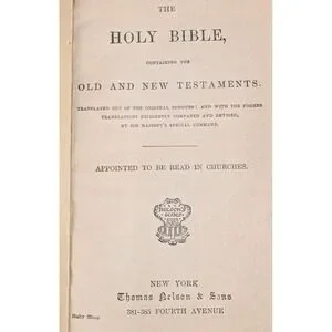 Antique 1890s–1910s Thomas Nelson Ruby 32mo Pocket Holy Bible Red Edges