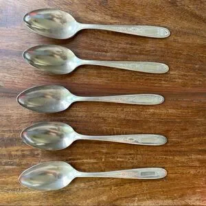 Antique 1921 Oneida Community Plate Grosvenor Teaspoons Set Of 5 No Monogram