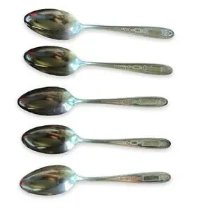 Antique 1921 Oneida Community Plate Grosvenor Teaspoons Set of 5 No Monogram