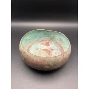 Antique copper or brass bowl patinated finish 4.5x2.25