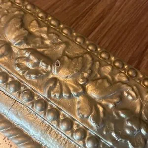 Antique Ornate Gold Painted Wood Carved Mirror. 16x18 Vintorian French Country