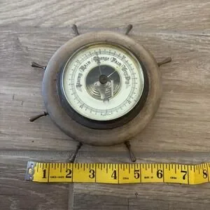 Antique West German Nautical Wheel Stormy Rain Change Fair Very Dry -Parts Only