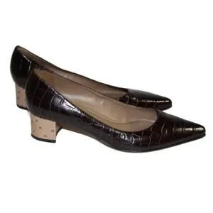 ANYI LU POINTED HEEL SQUARE TOE HANDMADE IN ITALY HEELS WOMEN SIZE EU40/US10