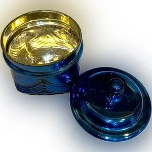 APOTHECARY MERCURY GLASS COBALT BLUE DECORATIVE BOX 6.25”x 4.75” CRACKER BARREL