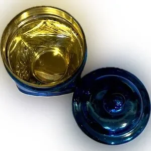 APOTHECARY MERCURY GLASS COBALT BLUE DECORATIVE BOX 6.25”x 4.75” CRACKER BARREL