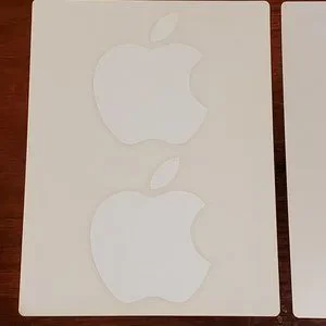 Apple Computer Stickers And Screen Cleaning Cloth Mac IPad New White Decals