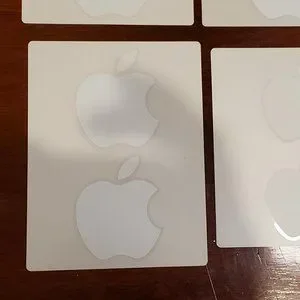 Apple Computer Stickers And Screen Cleaning Cloth Mac IPad New White Decals