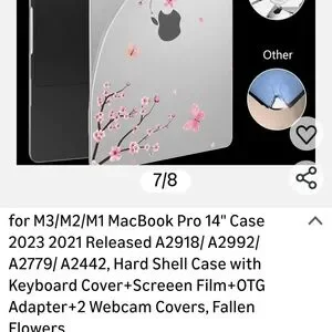 Apple MacBook Skin With Pink Blossom Design - White