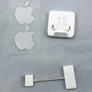Apple Products White Charging HDMI Adapter-Wired Earphones-(2) Sticker Decals