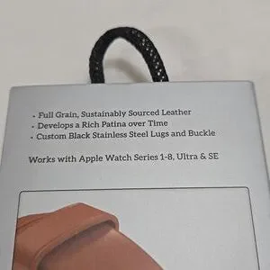 Apple Watch Band In Natural Tan Leather