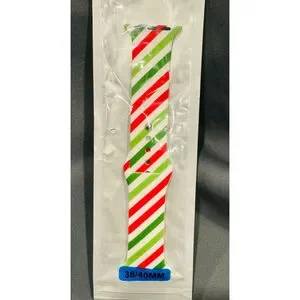 Apple Watch Band Size 38/42 (M/L) In Candy Cane Red & Green NEW