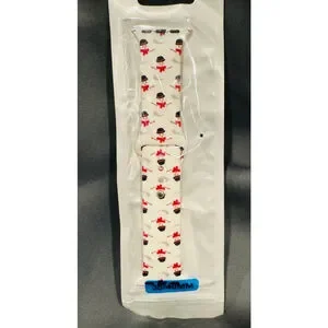 Apple Watch Band Size 42/44 (M/L) In Festive Red & White Snowman NEW