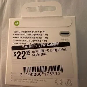 Apple White USB-C To Lightning Cable