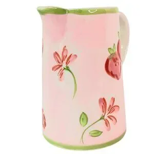 April Cornell Strawberry Creamer Milk Pitcher Pink Red Green Vintage 2002