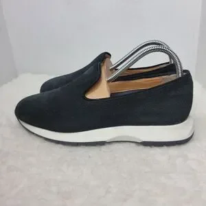 Aquatalia Karsyn Womens Sneaker Size 9.5 Black Suede Weatherproof Slip On Shoes