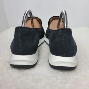 Aquatalia Karsyn Womens Sneaker Size 9.5 Black Suede Weatherproof Slip On Shoes