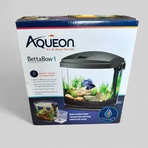 Aqueon BettaBow 1 Quick Clean Aquarium Kit Black (1 gallon) FishTank Betta Bowl