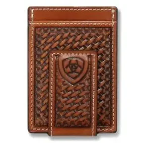 Ariat Men’s Walnut Moneyclip Wallet. EUC. Leather. Western. Cowboy