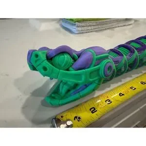 Articulated Rattlesnake Fidget Toy – 3 Ft Long 3D Printed Snake Tail Rattles &