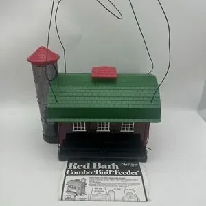 ARTLINE Red Barn Combo Bird Feeder ARTLINE6290 Unused Bird Feeder