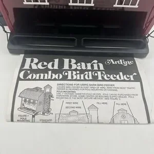 ARTLINE Red Barn Combo Bird Feeder ARTLINE6290 Unused Bird Feeder