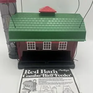 ARTLINE Red Barn Combo Bird Feeder ARTLINE6290 Unused Bird Feeder